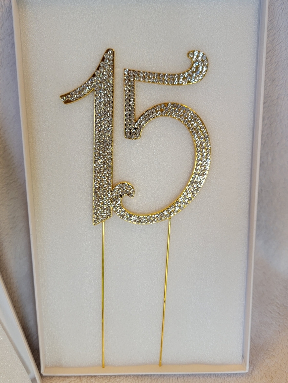 Glitter Gold "15" Cake Topper by